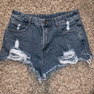 Distressed blue Jean shorts!